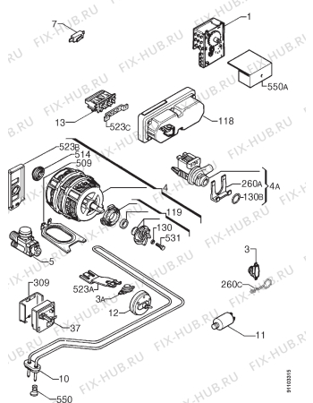 Взрыв-схема посудомоечной машины Zanussi ID6245X - Схема узла Electrical equipment 268